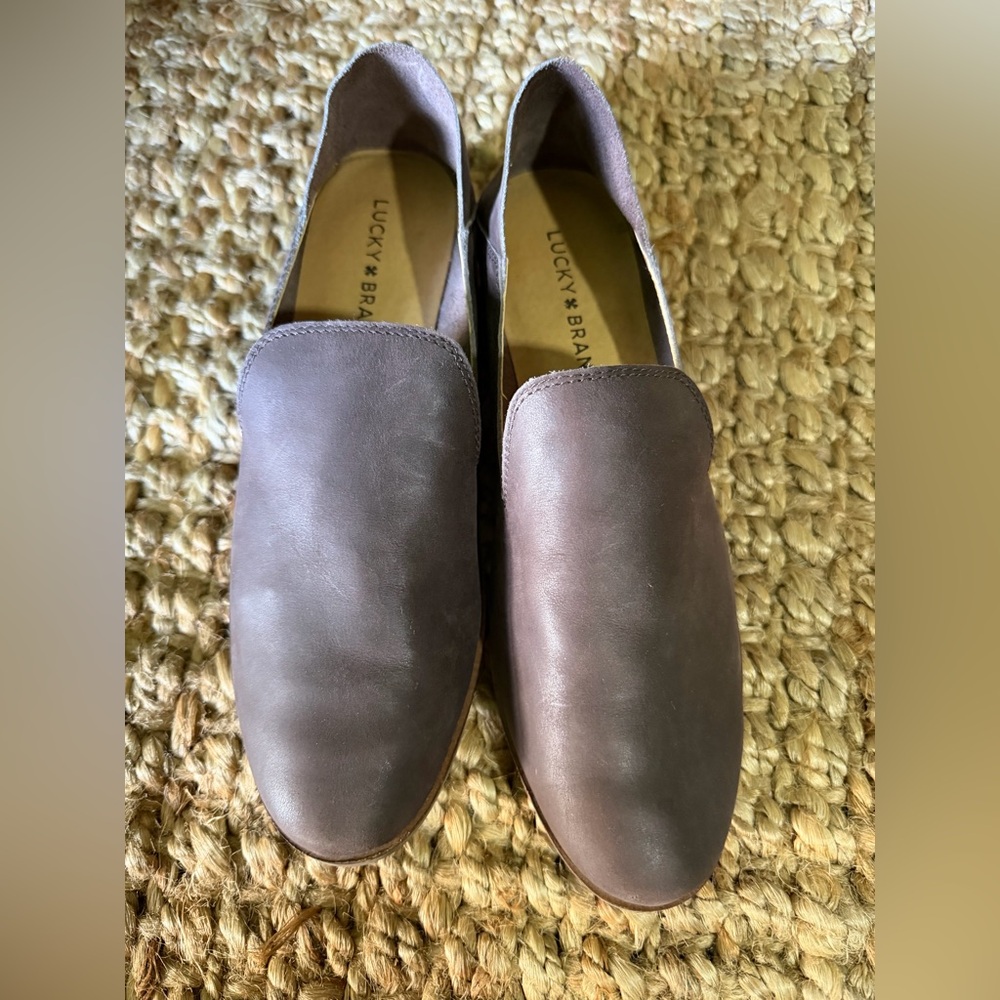 Taupe Leather Cahill Loafer Convertible Flat Loafer Shoe 9 Lucky Brand boho